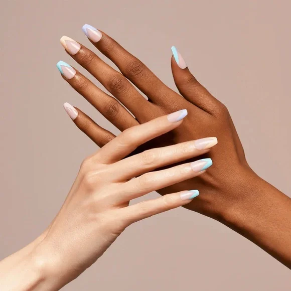 3/$15 🌸 Kiss Voguish Fantasy Disco Ball Multicolor Pastel Press On Nails Coffin - Picture 2 of 8